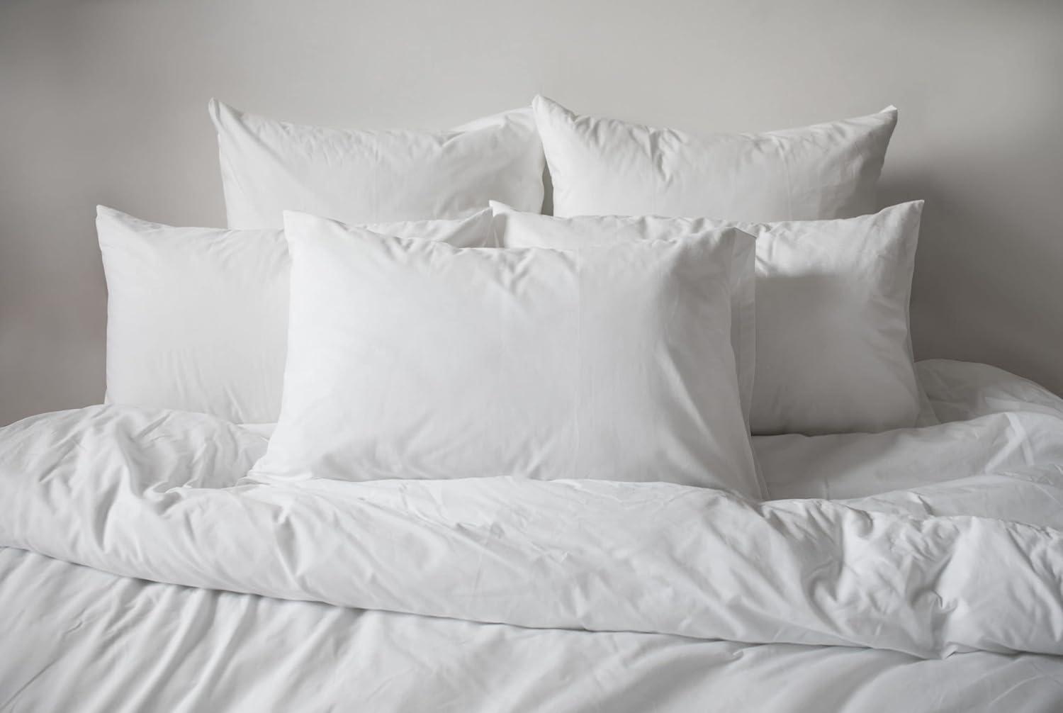 White Cotton Blend Standard/Queen Pillowcases Set of 6