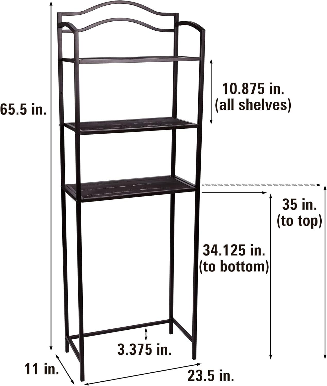 Household Essentials 3 Shelf Over The Toilet Storage Rack, Espresso