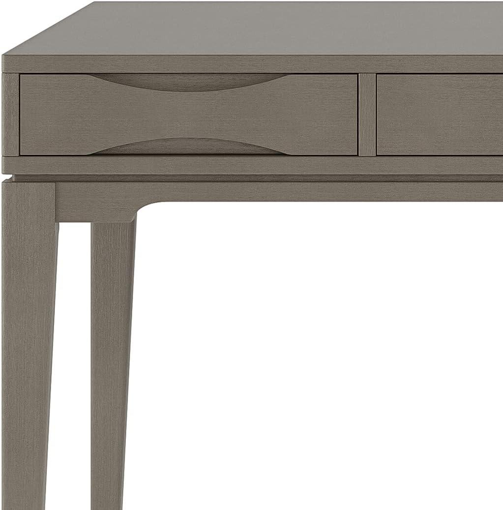 Generous Farmhouse Grey Solid Hardwood Desk with Keyboard Tray