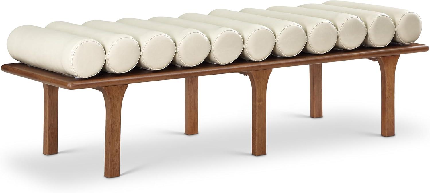 Meridian Furniture Landon Cream Vegan Leather Bench