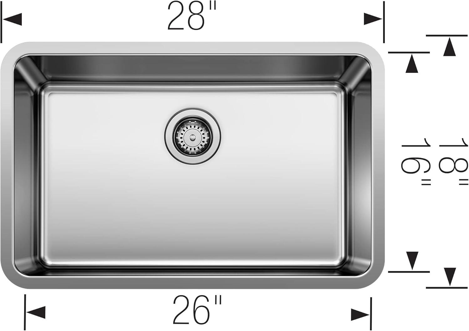 Formera 28" L x 18'' W Single Bowl Stainless Steel Undermount Kitchen Sink