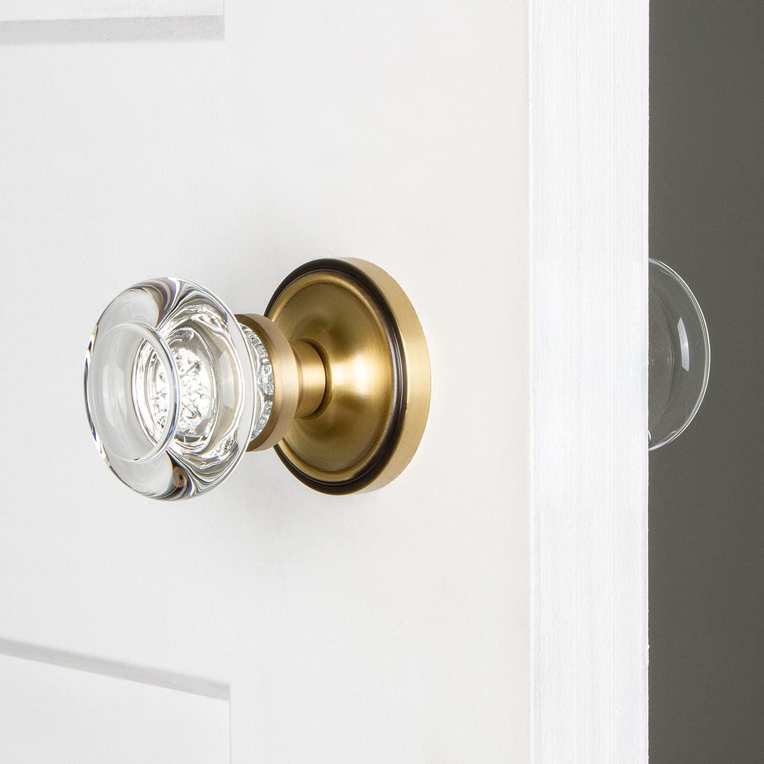 Classic Rosette with Round Clear Crystal Door Knob