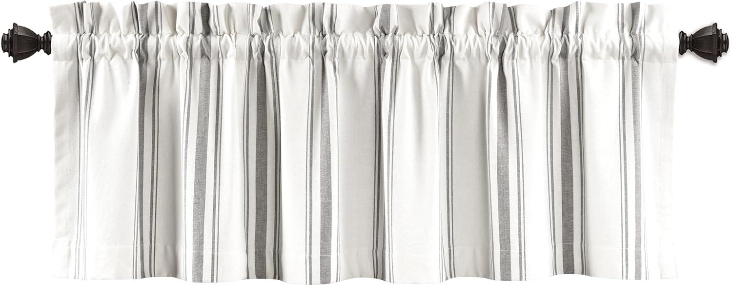 Lush Decor Farmhouse Stripe Striped Ruffled 52'' W Window Valance