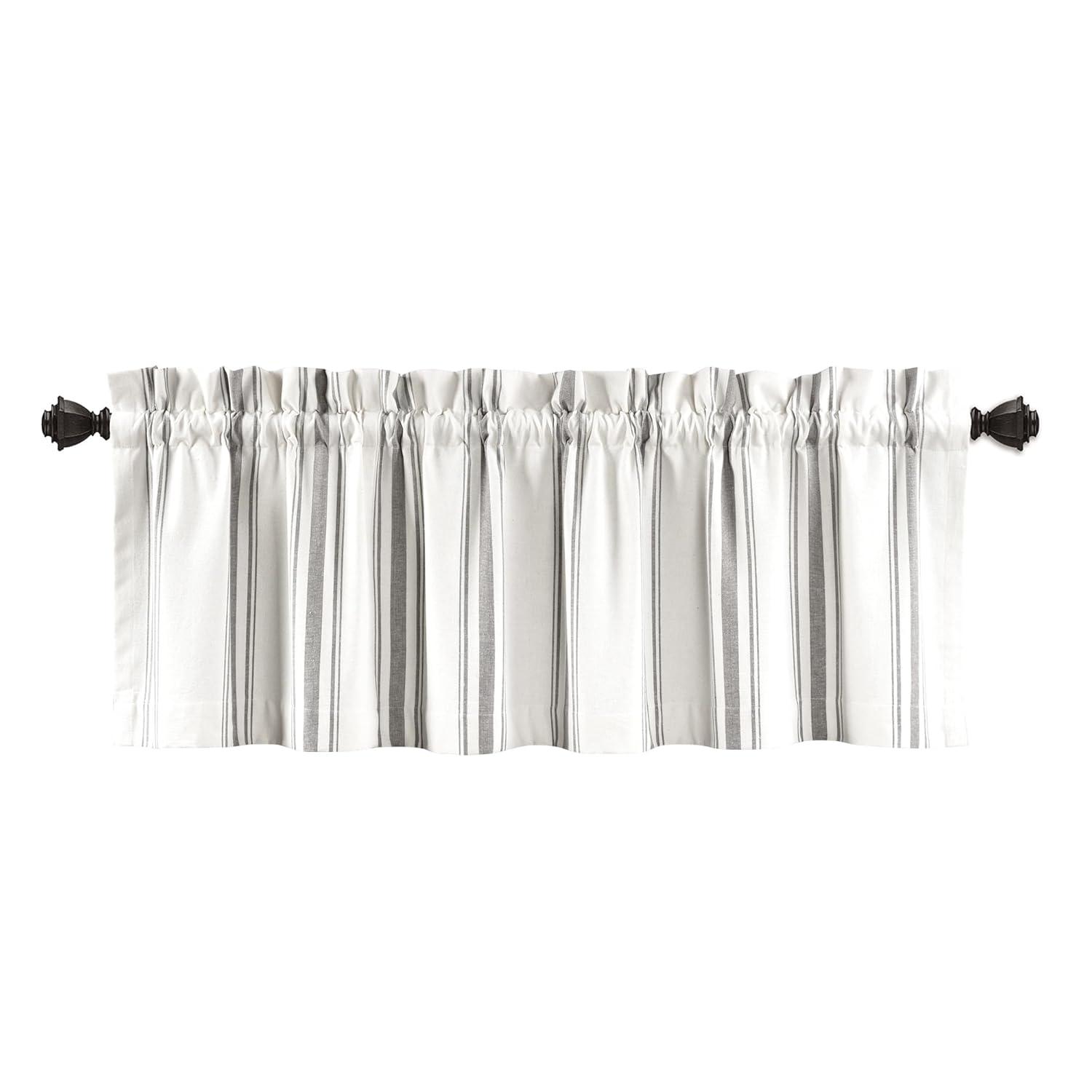 Lush Decor Farmhouse Stripe Striped Ruffled 52'' W Window Valance
