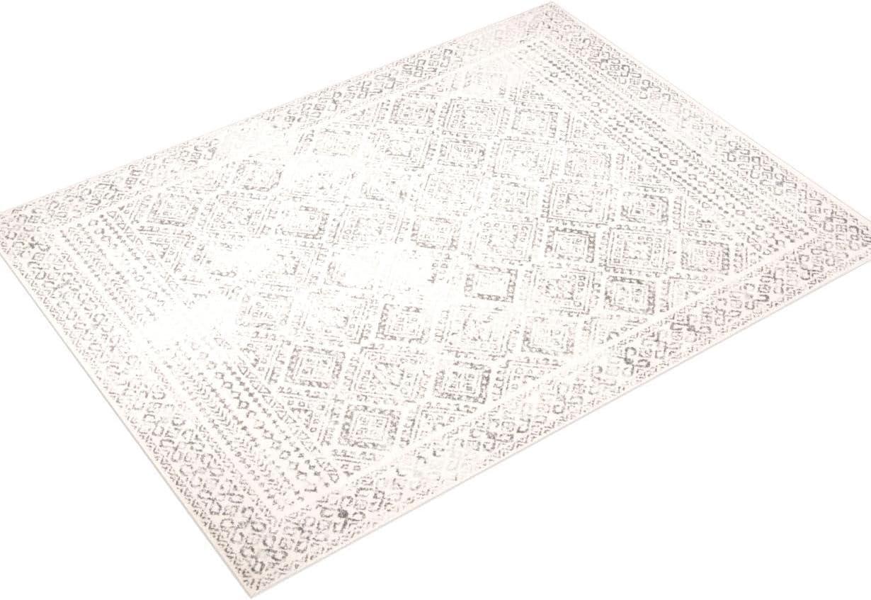 SAFAVIEH Tulum Ophelia Bordered Geometric Area Rug, Ivory/Grey, 9' x 12'