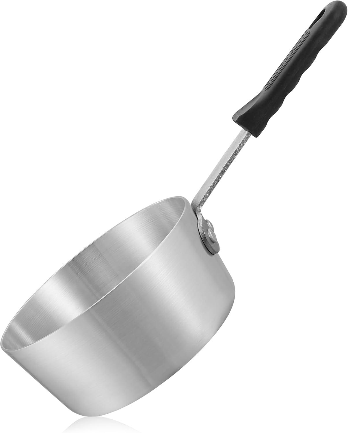 Gridmann 1.5 Qt Tapered Aluminum Sauce Pan with Silicone Handle, NSF Professional Cookware