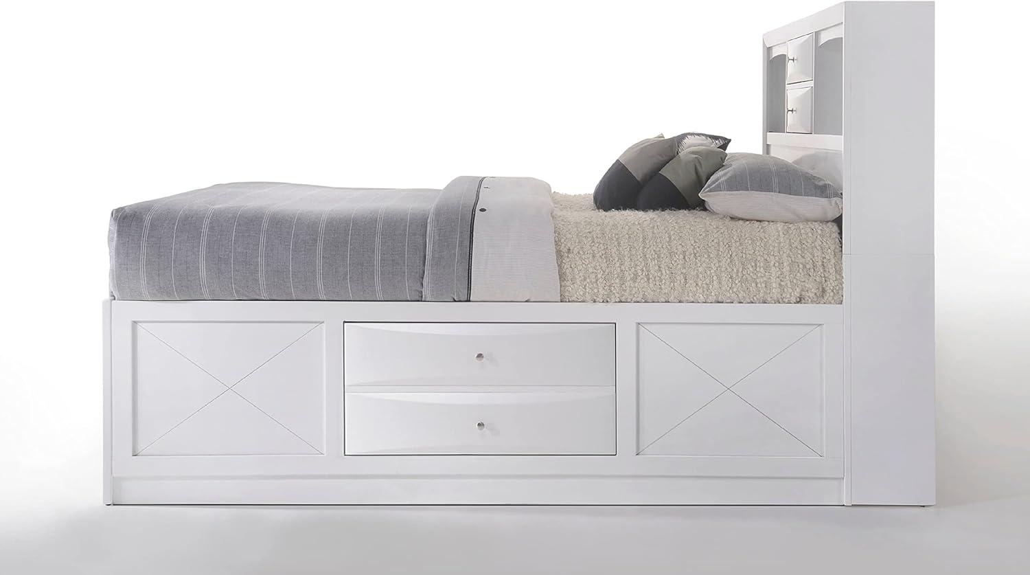 Acme Ireland Full Bed with Storage, White