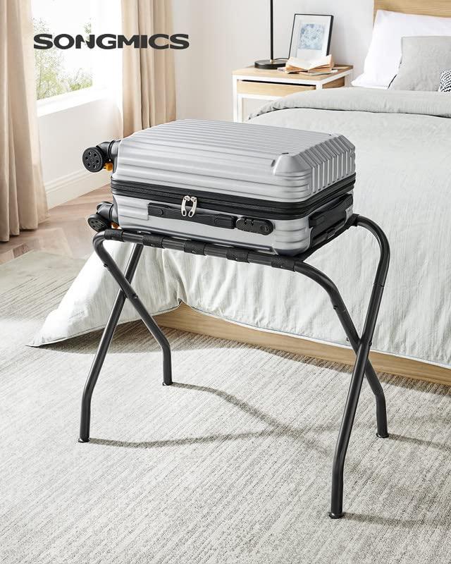 BINO Luggage Rack, Pack Of 2, Luggage Racks For Guest Room, Suitcase Stand, Steel Frame, Foldable, For Bedroom, Black