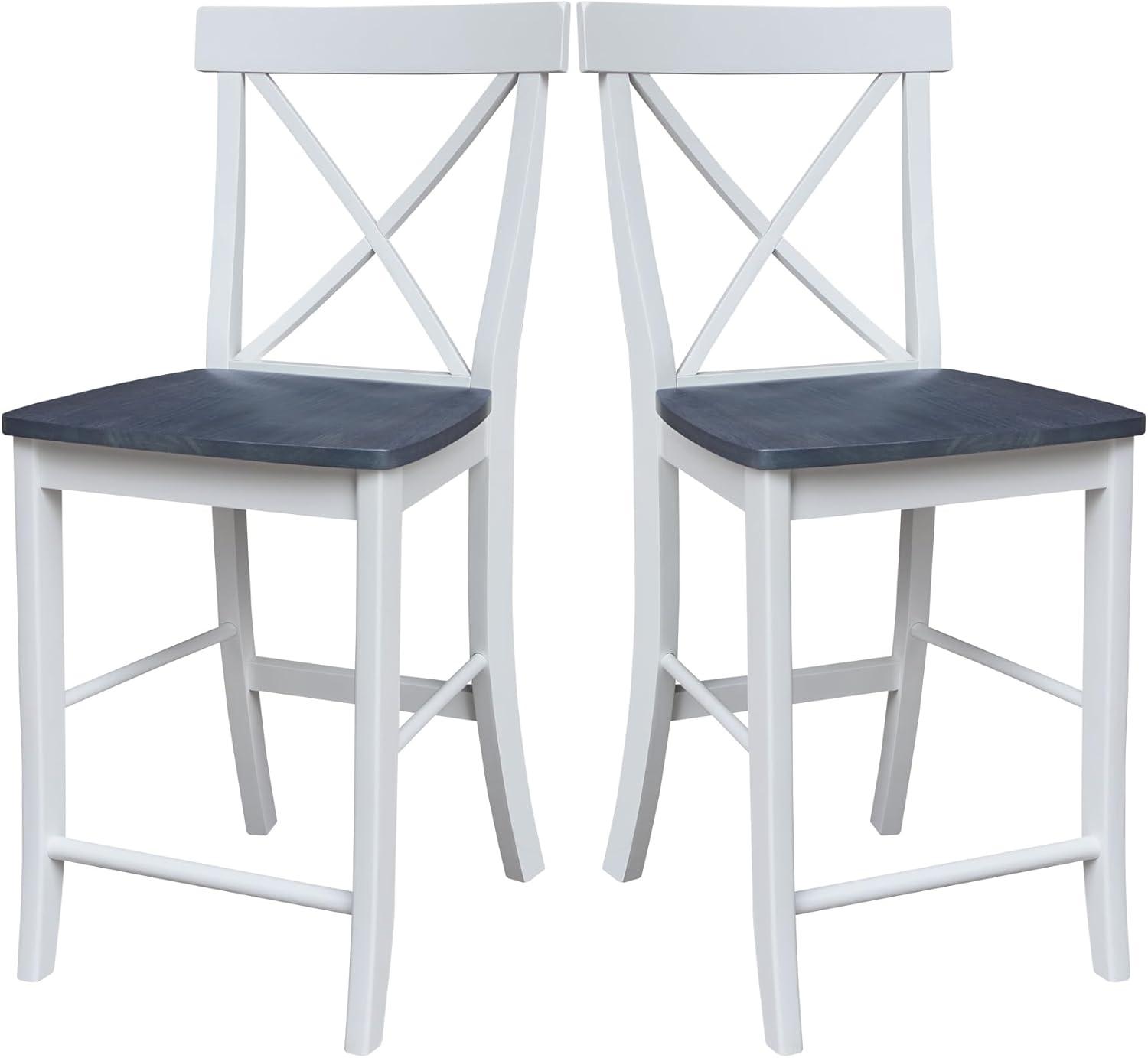 24&#34; X Back Counter Height Barstool Barstool White - International Concepts