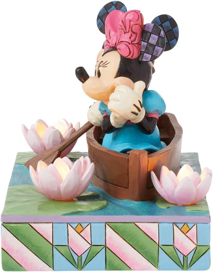 Mickey and Minnie Resin LED Rowboat Figurine, 4.5 Inch