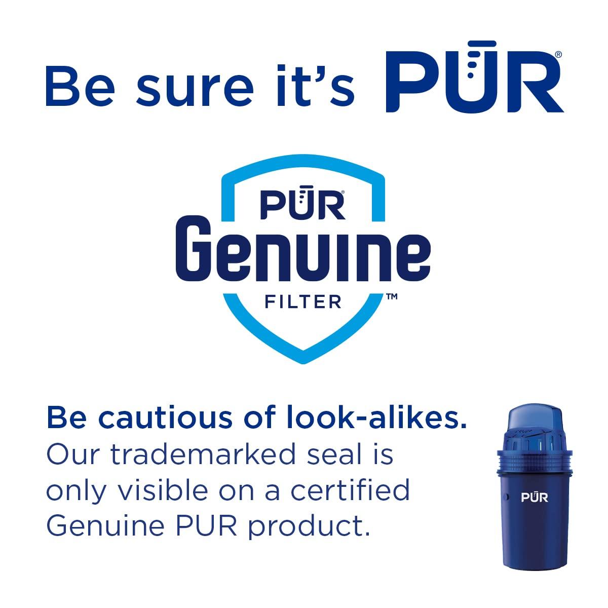 PUR 7 Cup Water Pitcher Filtration System White/Blue PPT700W: BPA-Free, Filters Chlorine & Mercury, 40-Gallon Capacity