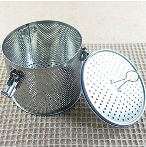 Commercial Grade D 6.3" X H 5.3" Genuine Stainless Steel 18/8 Perforated Tall Strainer - One Touch Lock System - Restaurant & Home Use - Extra Large