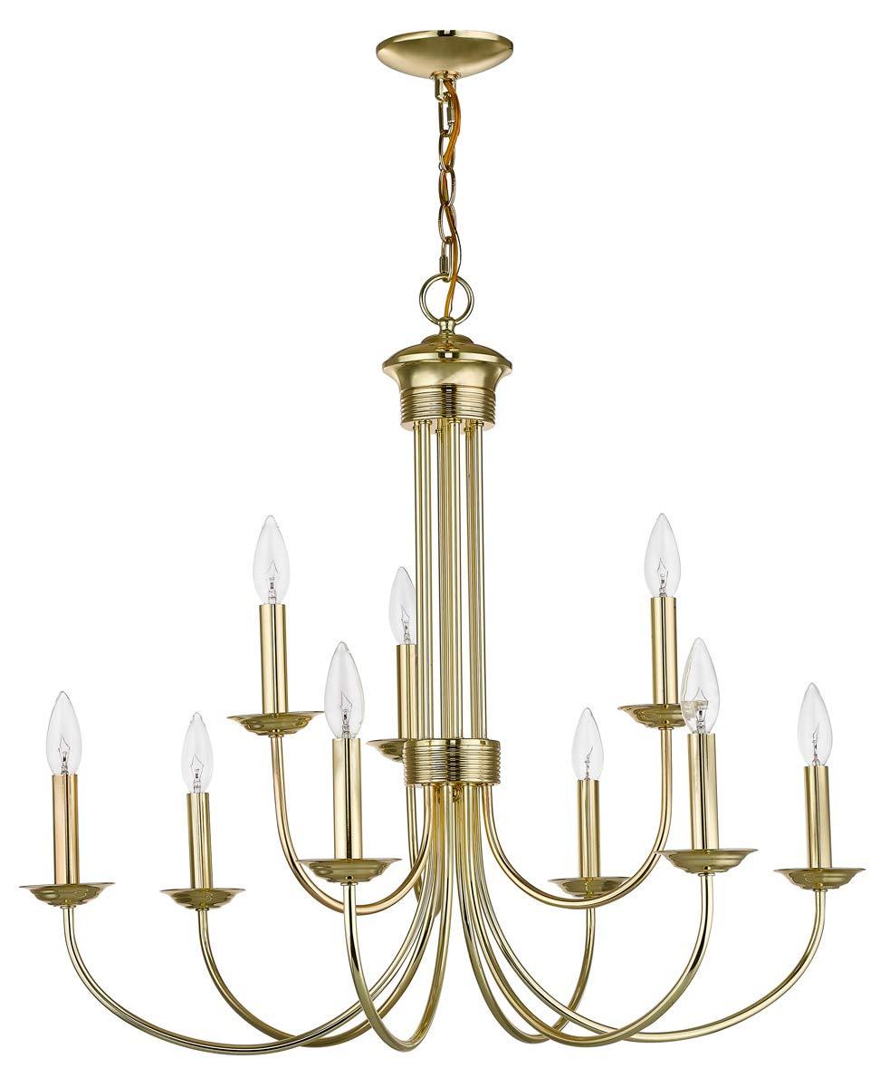 Livex Lighting Estate 9 - Light Chandelier in  Polished Brass