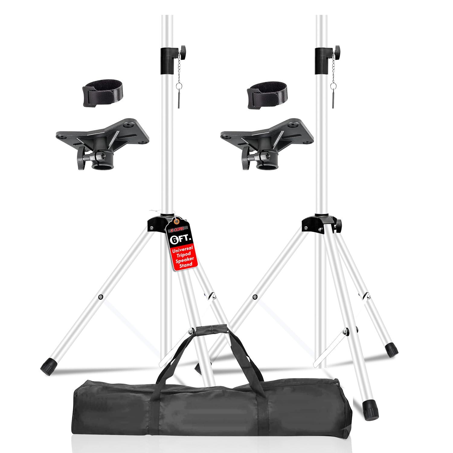 Arlmont & Co. 5 Core Speaker Stand Height Adjustable PA DJ Tripod Studio Monitor Stands w 35mm Compatible Insert
