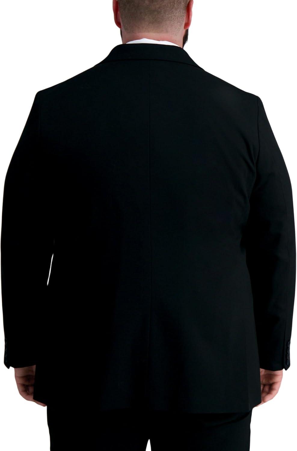 Big & Tall Black Polyester Blend Business Suit Jacket