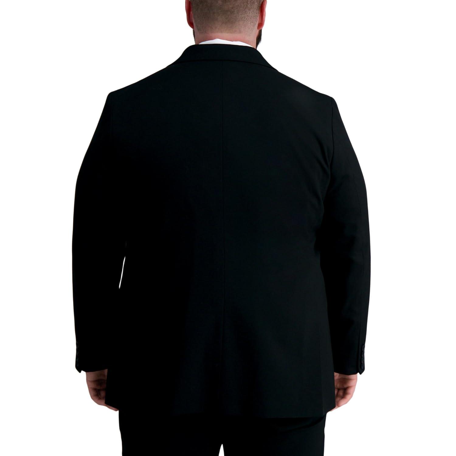 Big & Tall Black Polyester Blend Business Suit Jacket