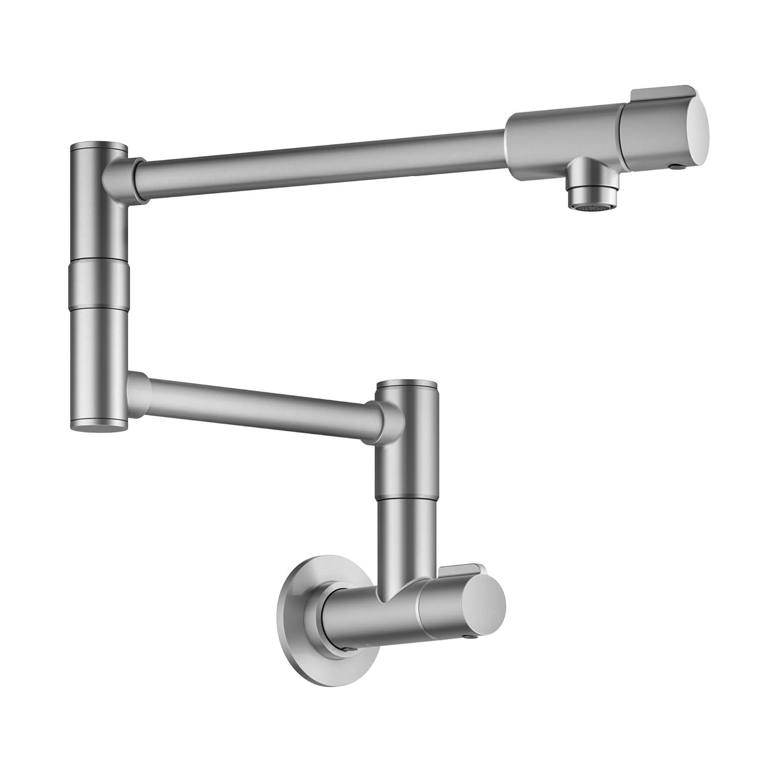 KRAUS Bolden 2 Handle Pot Filler Faucet With Retractable Arm, Wall Mount Kitchen Faucet, Pot Filler For Over Stove