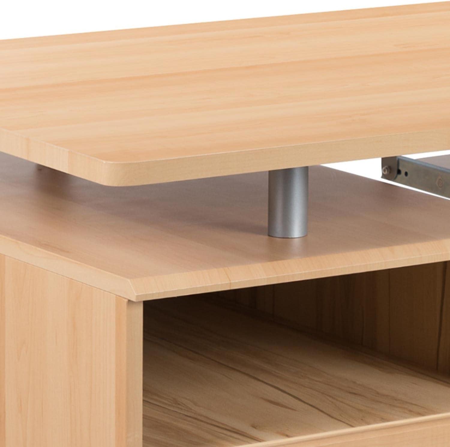 Flash Furniture Computer Desk with Three Drawer Single Pedestal and Pull-Out Keyboard Tray