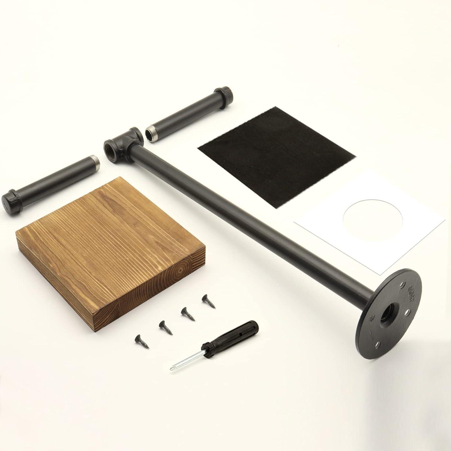 Hand Towel Holder, T-Shape Height 15'' Black Hand Towel Holder Stand, Free Standing Hand Towel Stand for Bathroom Countertop