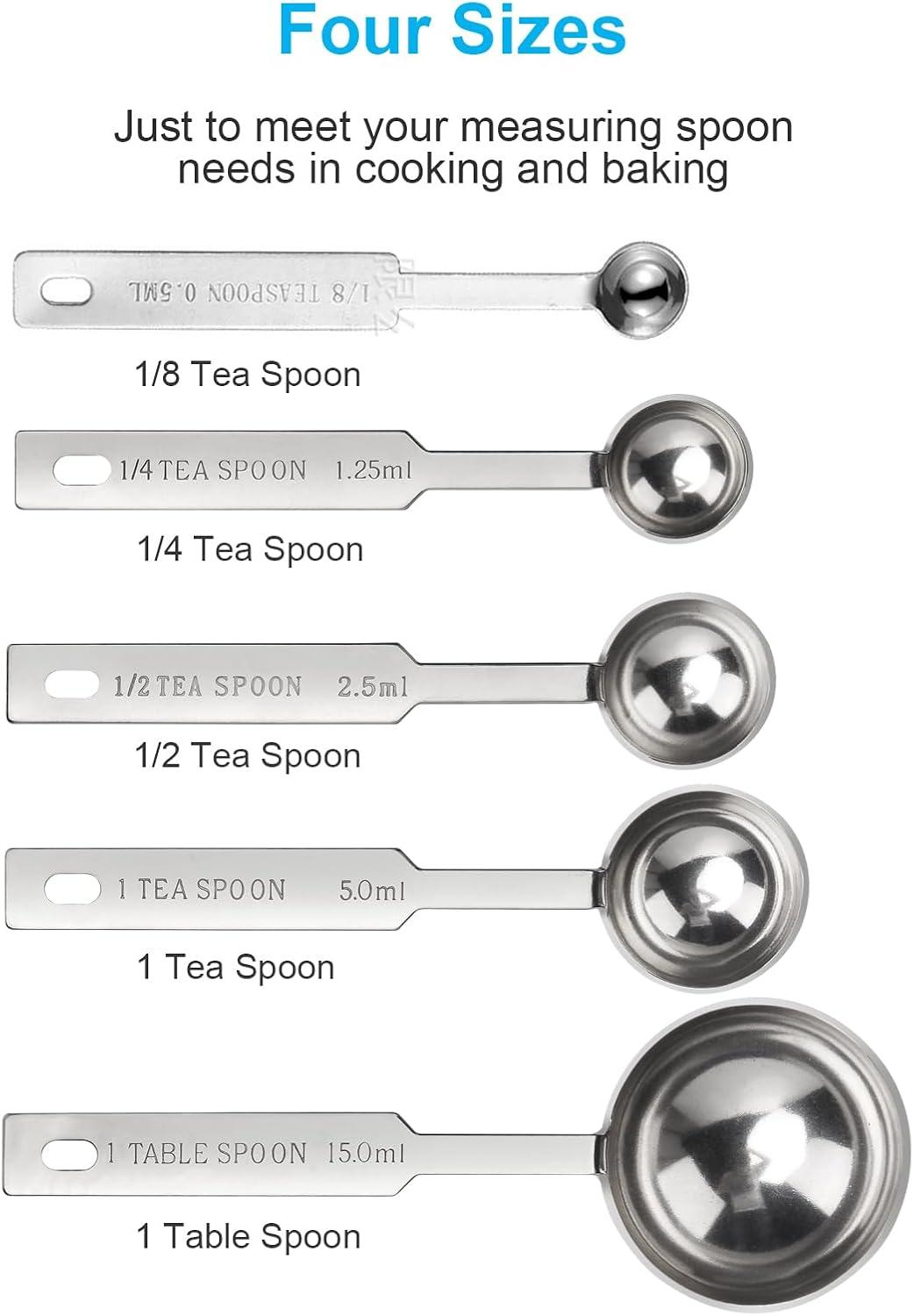 4-Piece Stainless Steel Measuring Spoon Set for Dry Ingredients