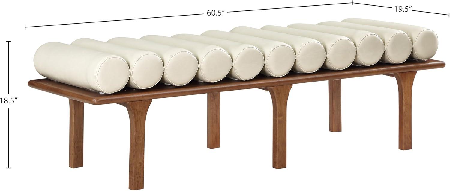 Meridian Furniture Landon Cream Vegan Leather Bench