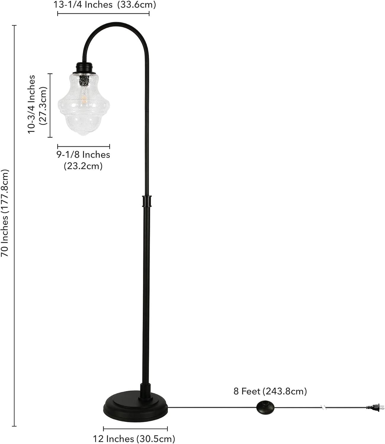 Henn&Hart 12" Blackened Bronze Metal/Glass Floor Lamp