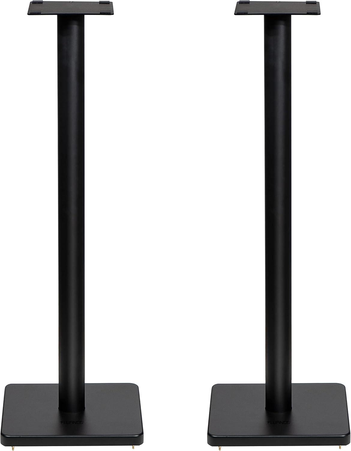 Fluance Floor Speaker Stands for Surround Sound and Bookshelf Speakers with Cable Management - Square Base/Pair (SS05S)