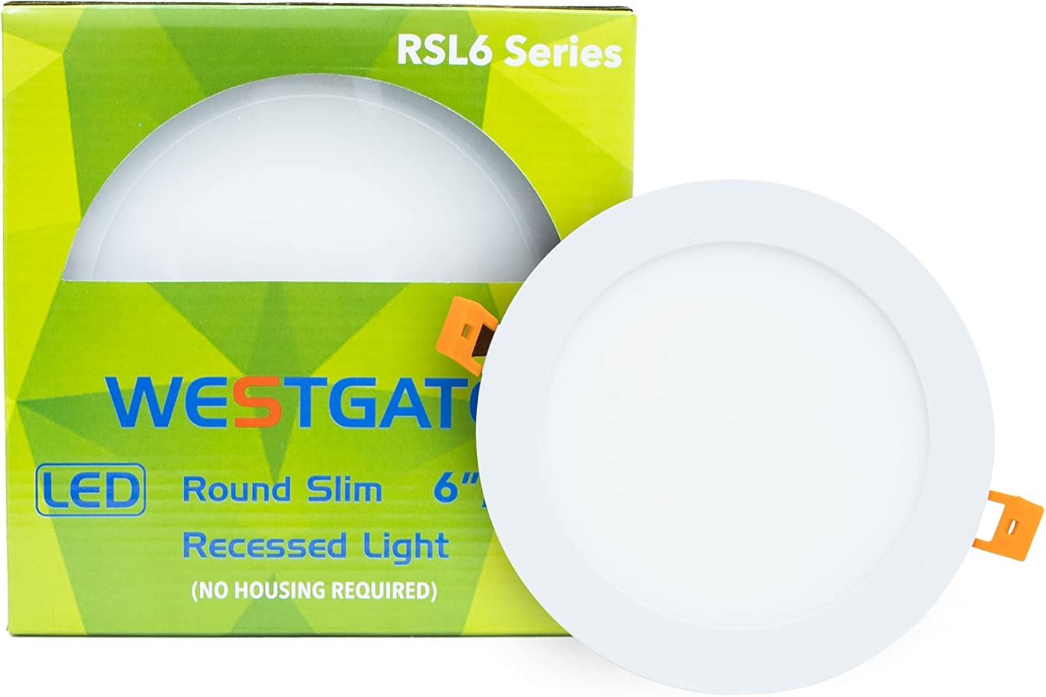 White Aluminum 6" LED Ultra Slim Recessed Light