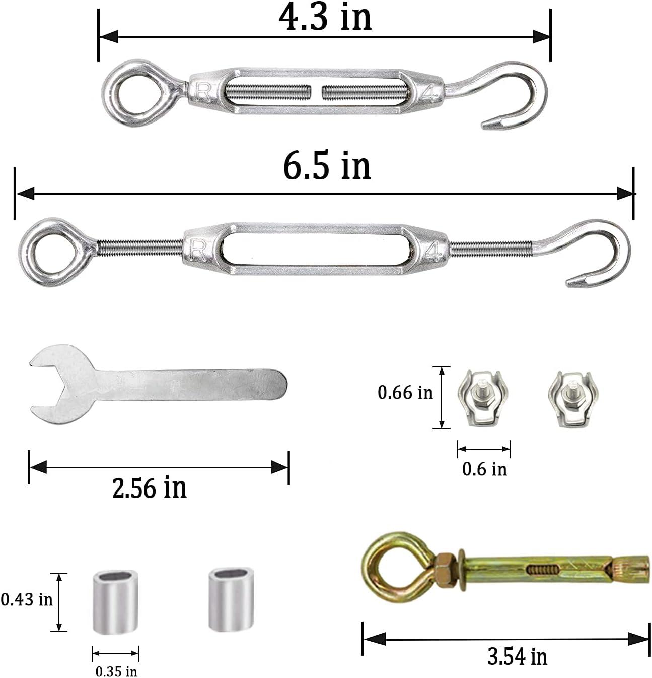MHY 16Ft Heavy Clotheslines,Outdoors 304 Stainless Steel Clothes Line,Heavy Duty Cable Wire Rope with Retractable System，Windproof Clothes Rope for Outdoor/Indoor/Home/Drying/Curtain Hanging