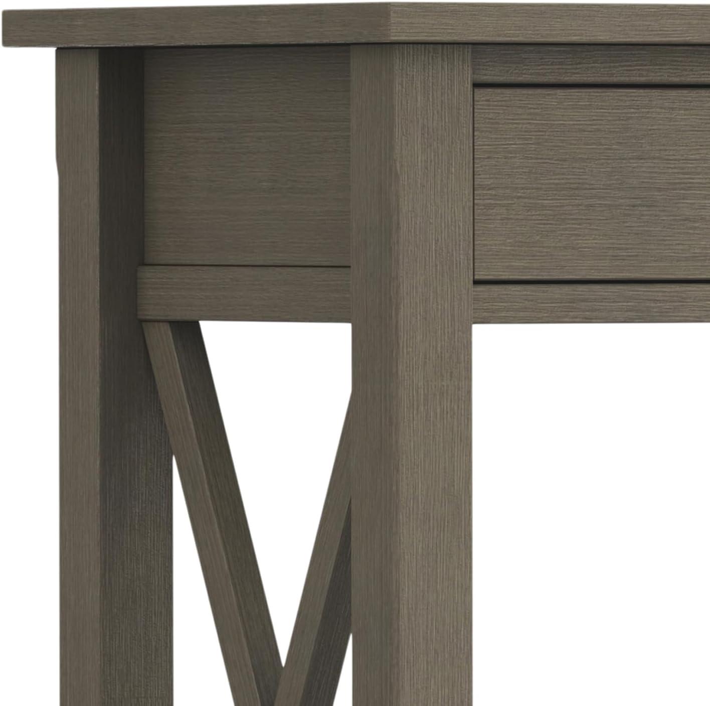 Contemporary Farmhouse Gray Wood Console Table with Storage