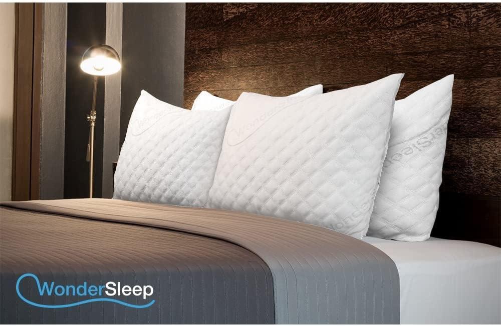 Pillow Premium Adjustable Loft-Shredded Memory Foam for Home & Hotel Collection + Washable Removable Cooling Bamboo Derived Rayon Cover