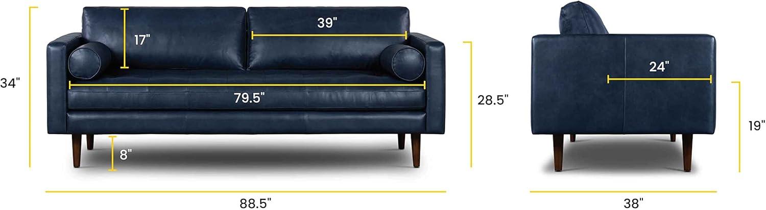 Athan Full-Grain Italian Genuine Leather Bench