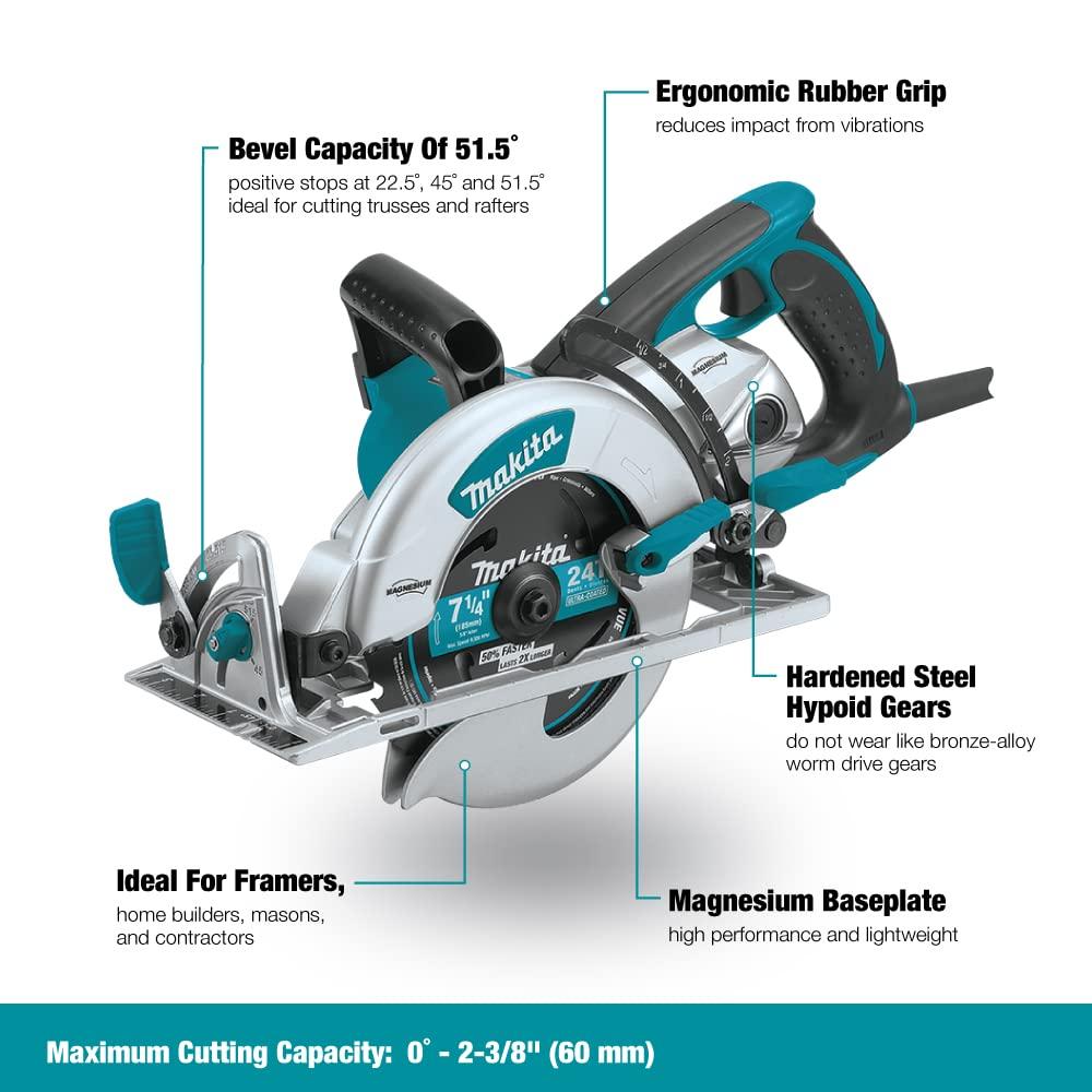 Makita Magnesium Hypoid Saw, 7 1/4", Weighs 13 Pounds