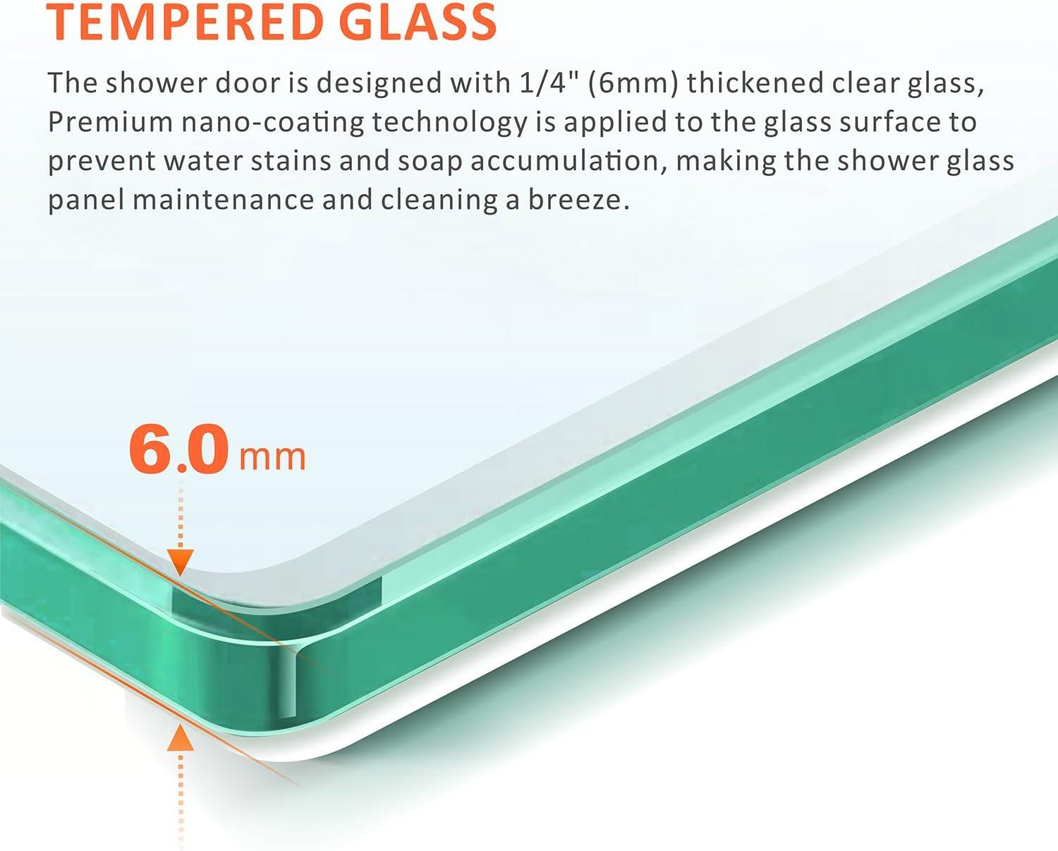 Sliding Glass Tub Door 56-60 In. W X 57 In. H, Semi Frameless Double Bathtub Door, Certified Thick Clear Clear Tempered Glass, 304 Stainless Steel Handles.