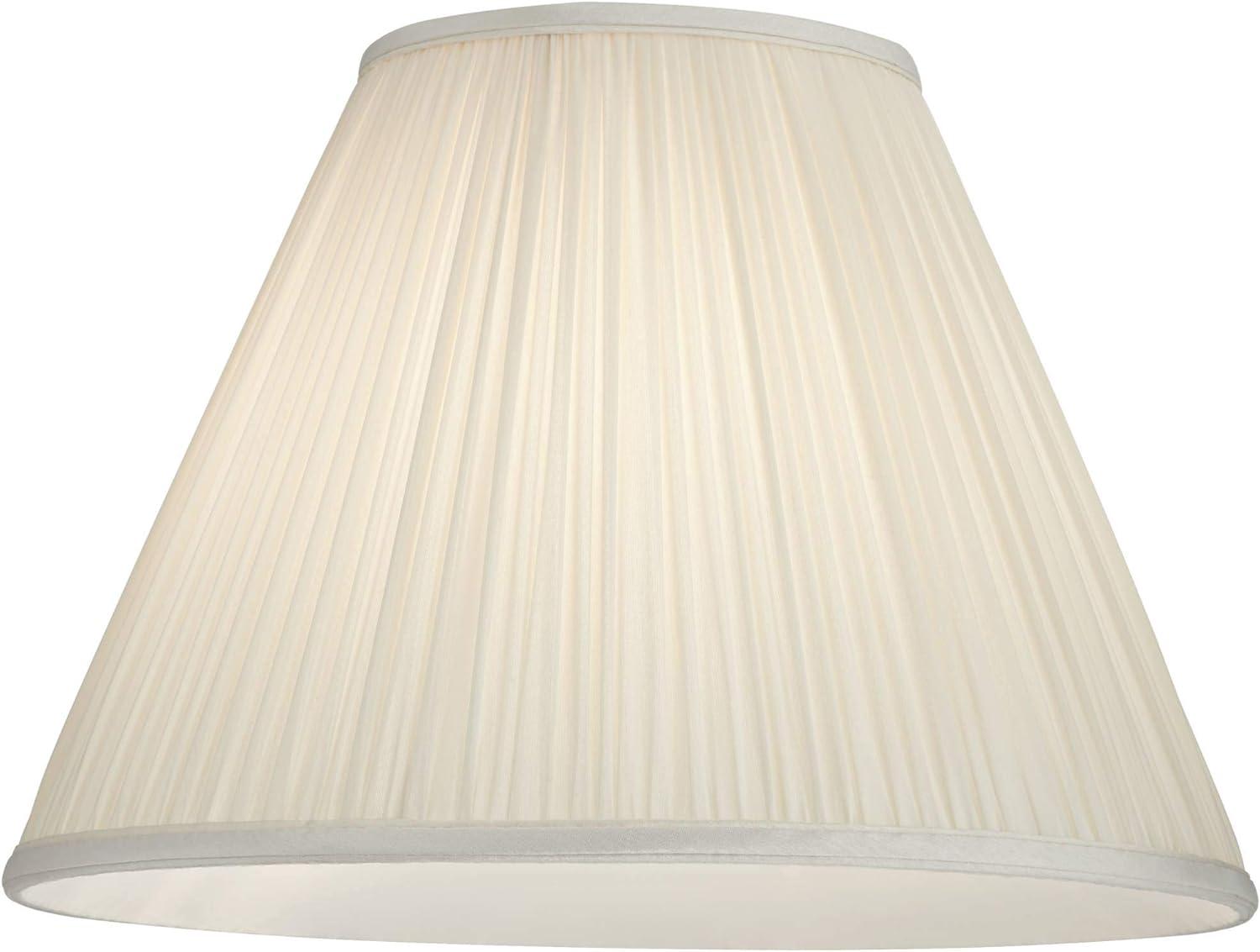 Springcrest Beige Mushroom Pleated Medium Empire Lamp Shade 7" Top x 16" Bottom x 12" Slant x 11.25" High (Spider) Replacement with Harp and Finial