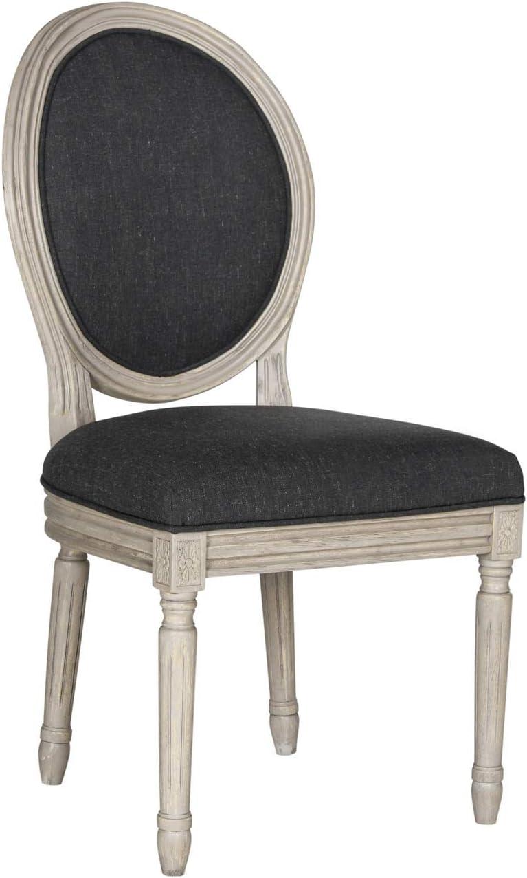 Holloway 19''H French Brasserie Oval Side Chair (Set of 2) - Navy/Cream - Safavieh
