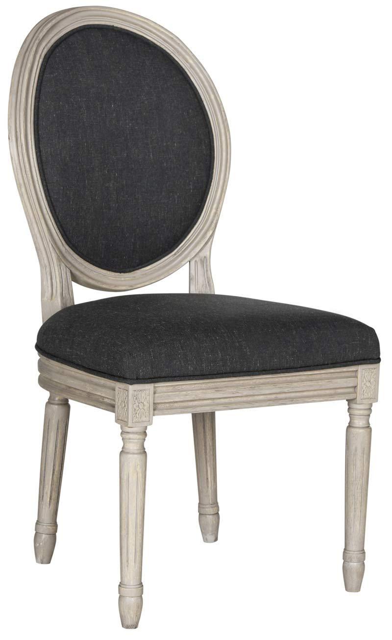Holloway 19''H French Brasserie Oval Side Chair (Set of 2) - Navy/Cream - Safavieh