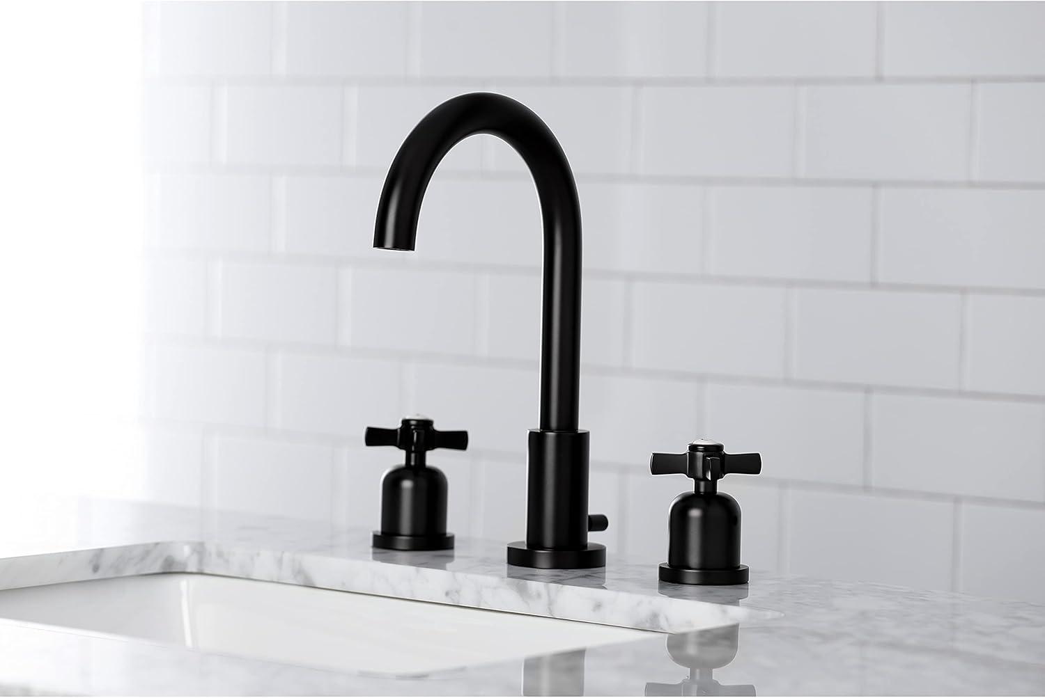 Elegant Millennium Matte Black Widespread Bathroom Faucet