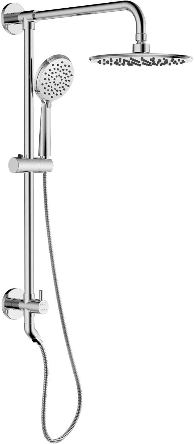 Chrome Dual Shower Head System with Adjustable Slide Bar