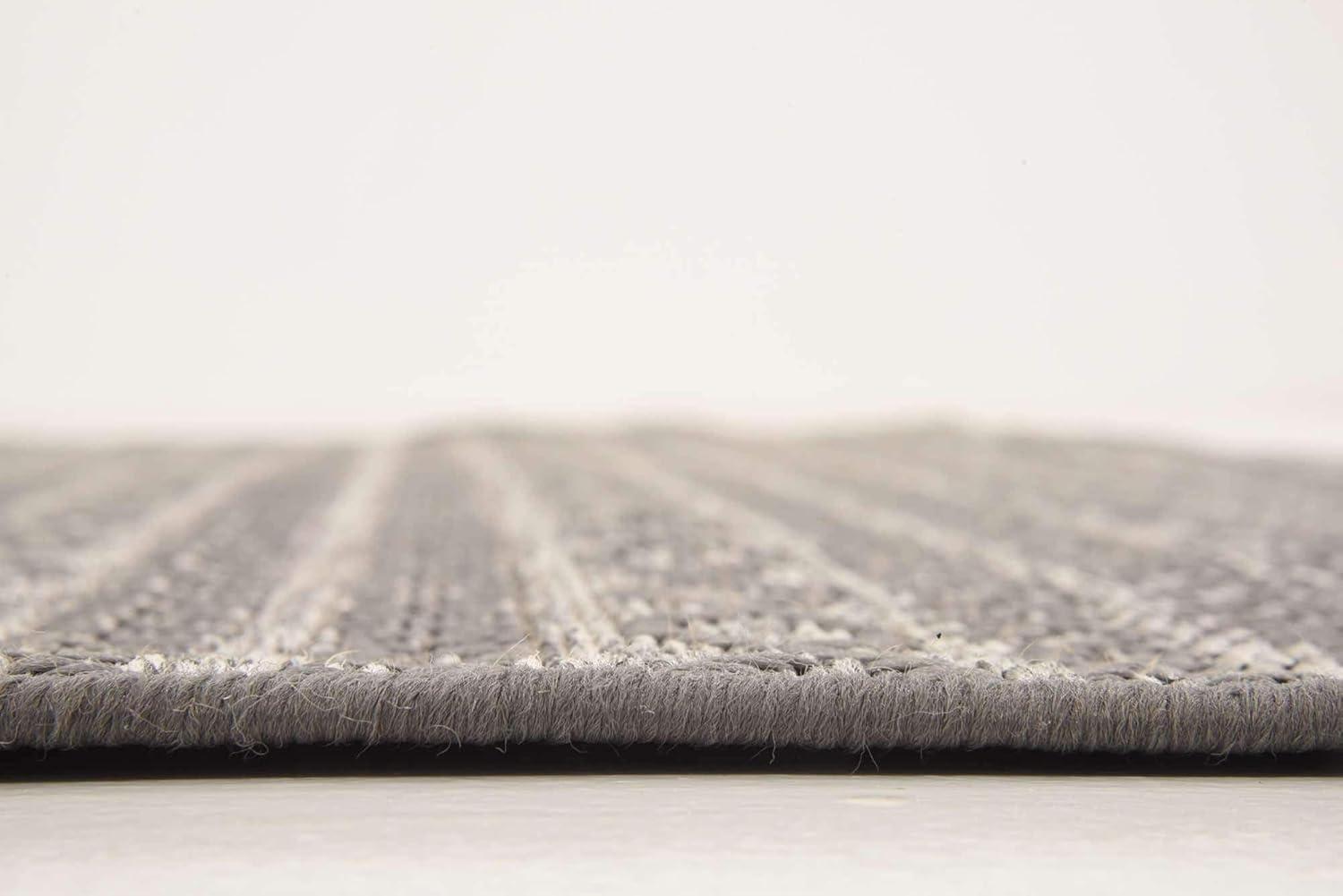 Unique Loom 6' 0 x 6' 0 Square Gray Outdoor Modern Links Area Rug