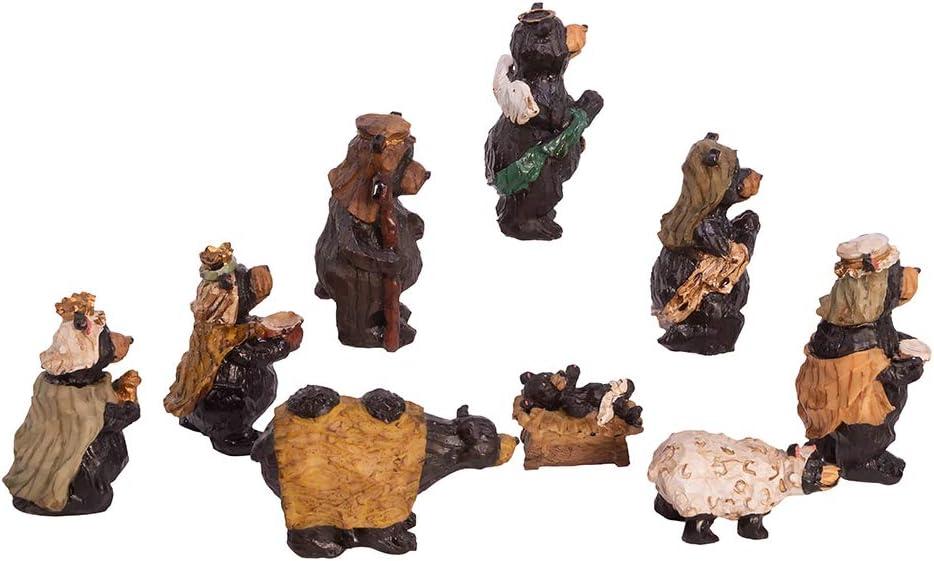 Kurt Adler 4-Inch Resin Nativity Bear Set of 9 Pieces