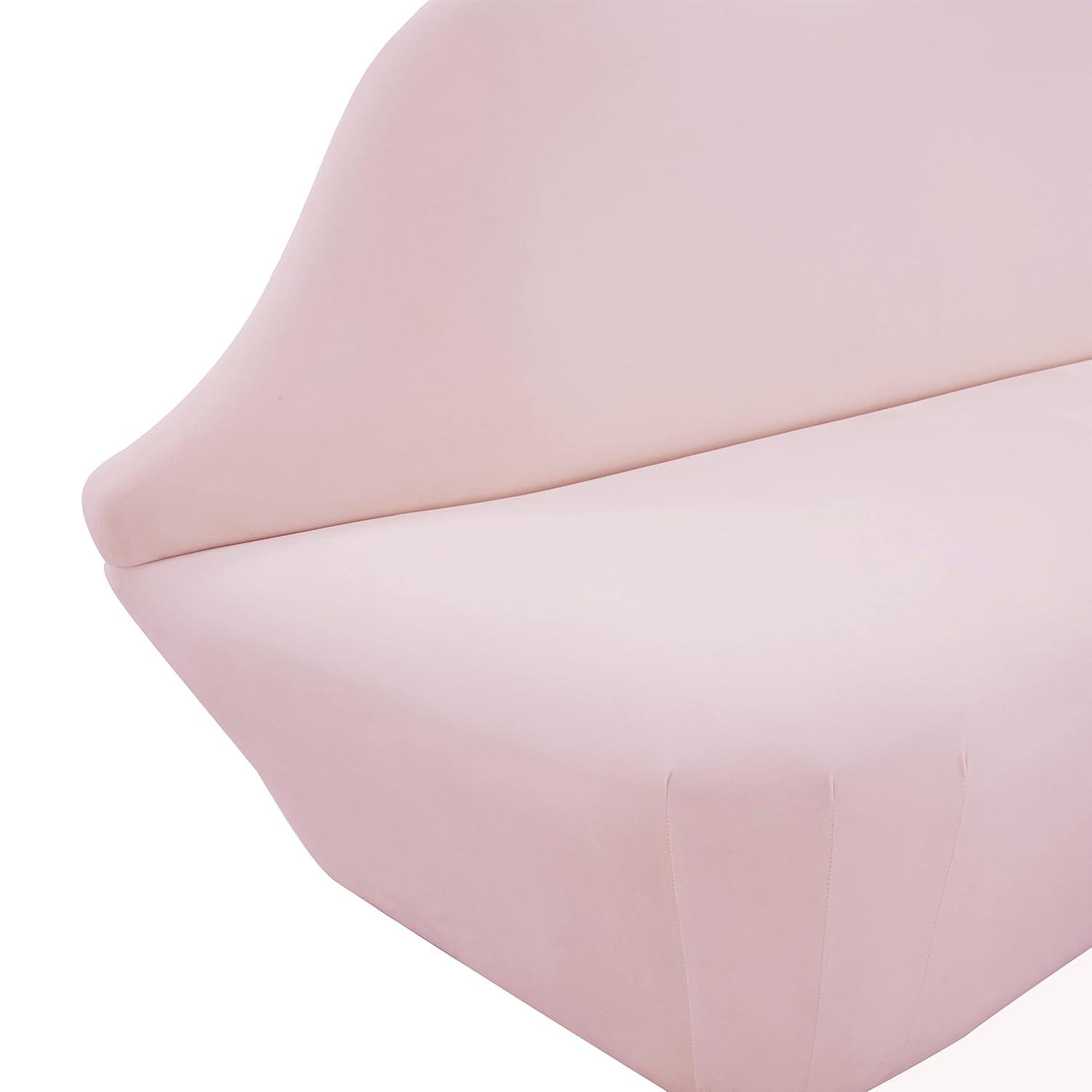 Levres Contemporary Blush Velvet 67'' Stationary Loveseat