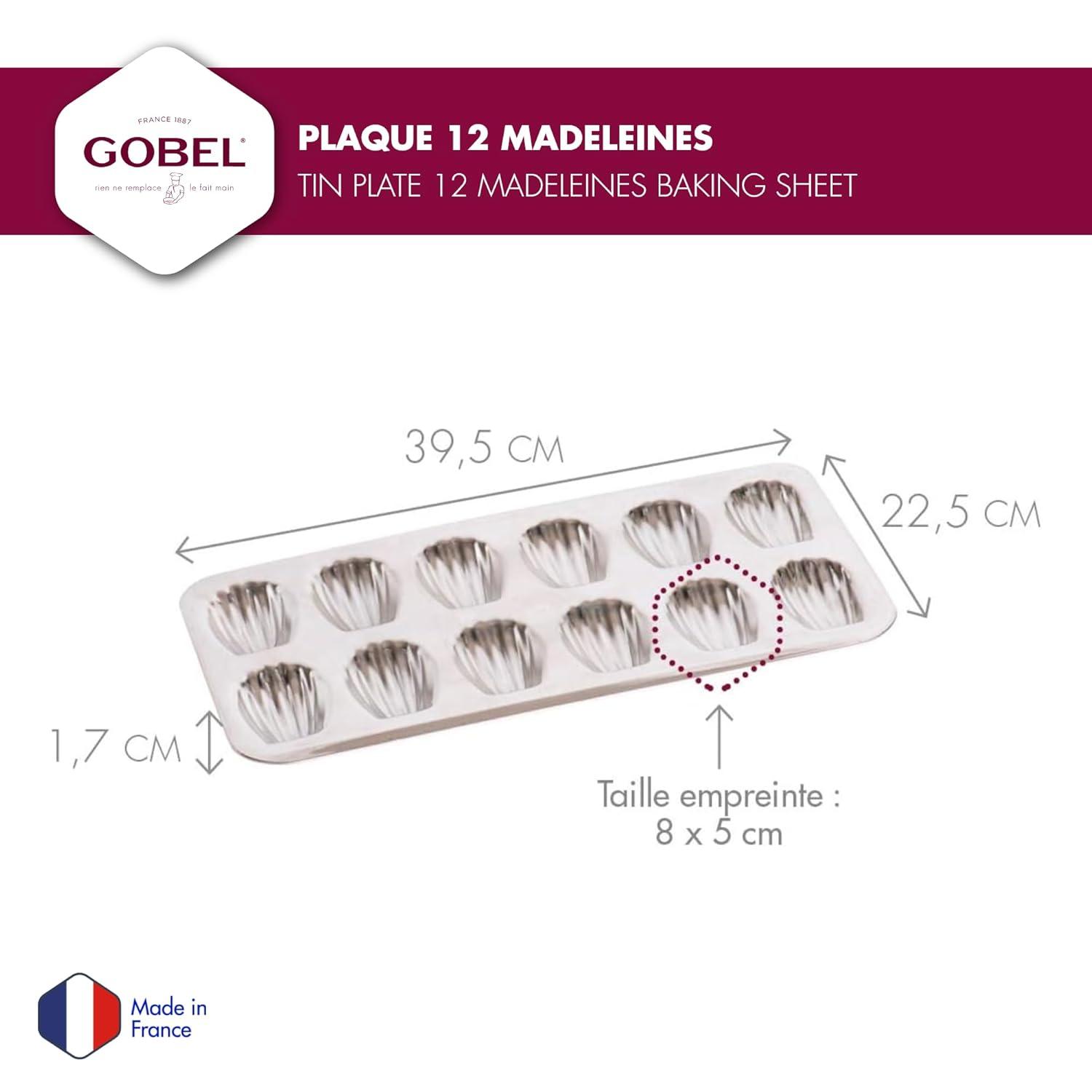 Gobel 12 Count Heavy Tinned Steel Madeleine Sheet Pan, Made in France