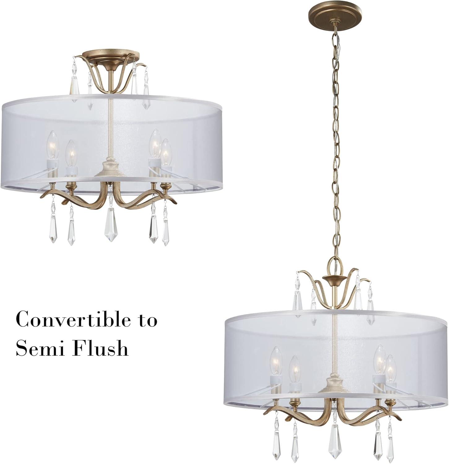 4 Light Convertible Semi-Flush Mount In Traditional Style 19.25 Inches Tall By 20 Inches Wide Minka Lavery 4443-582