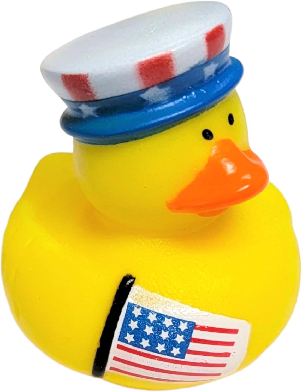 Fun Express Multi-color Patriotic Rubber Ducky, 12 Pieces Party Favors