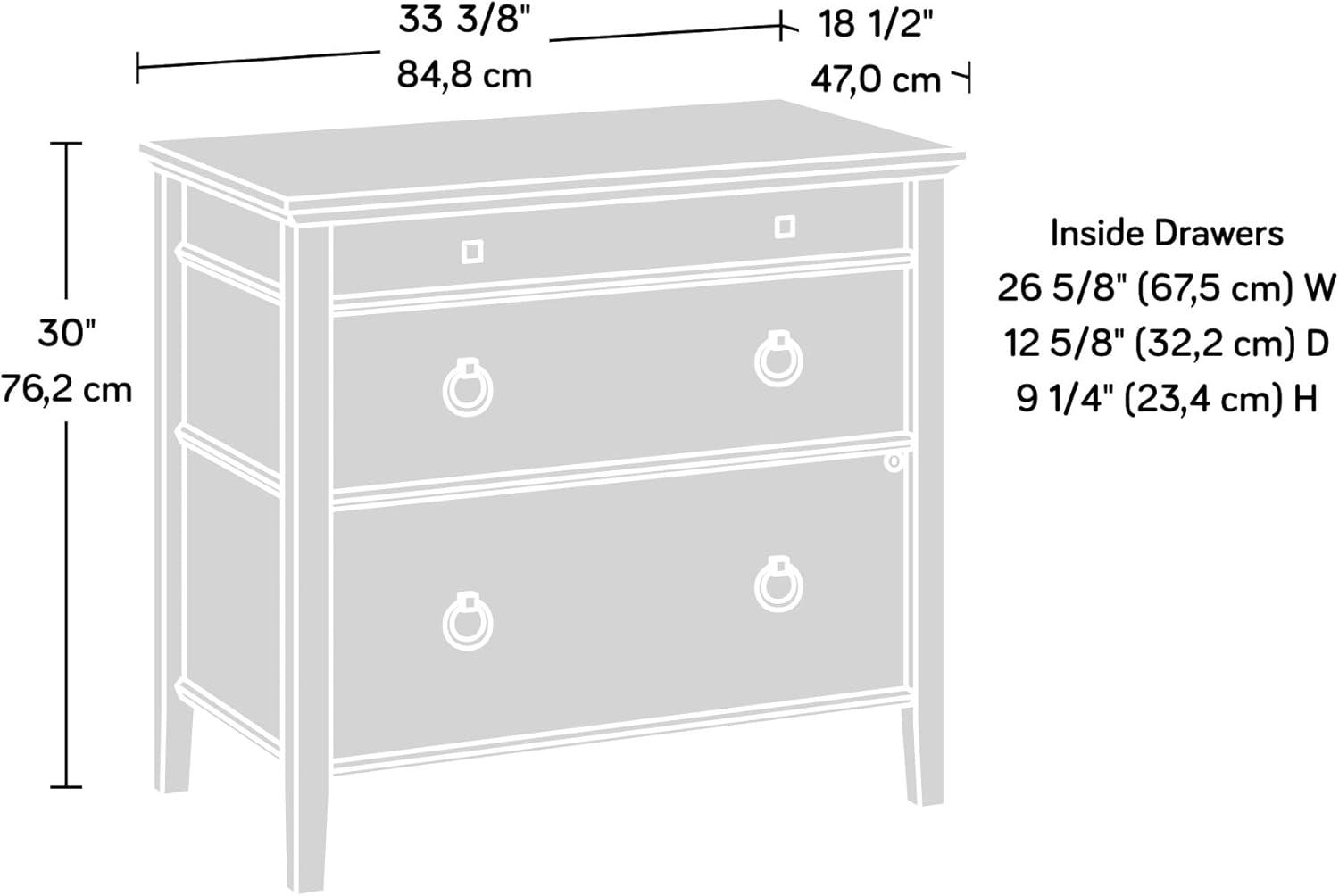 East Adara2 Drawer File Cabinet Cascade Oak - Sauder: Smooth Full Extension Slides, MDF Construction, 5-Year Warranty