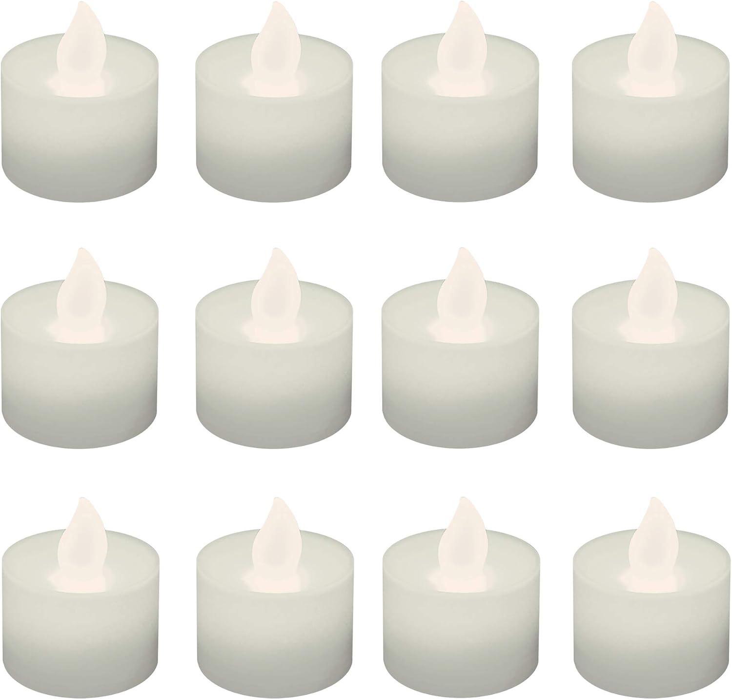 Soft White Flameless LED Tealight Candles Set of 12