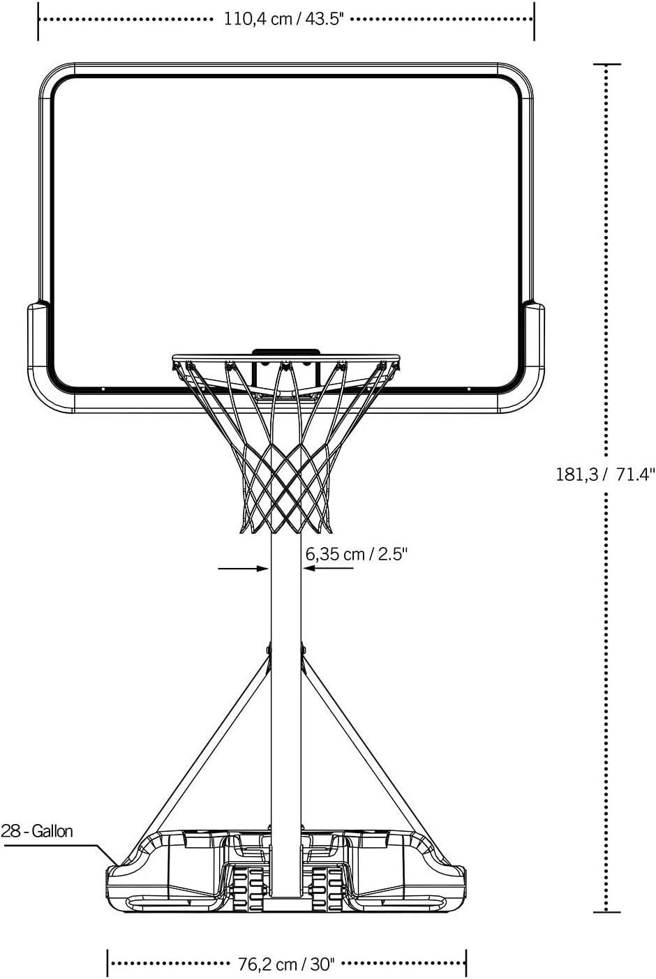 Lifetime 44" Clear Fusion Poolside Portable Hoop