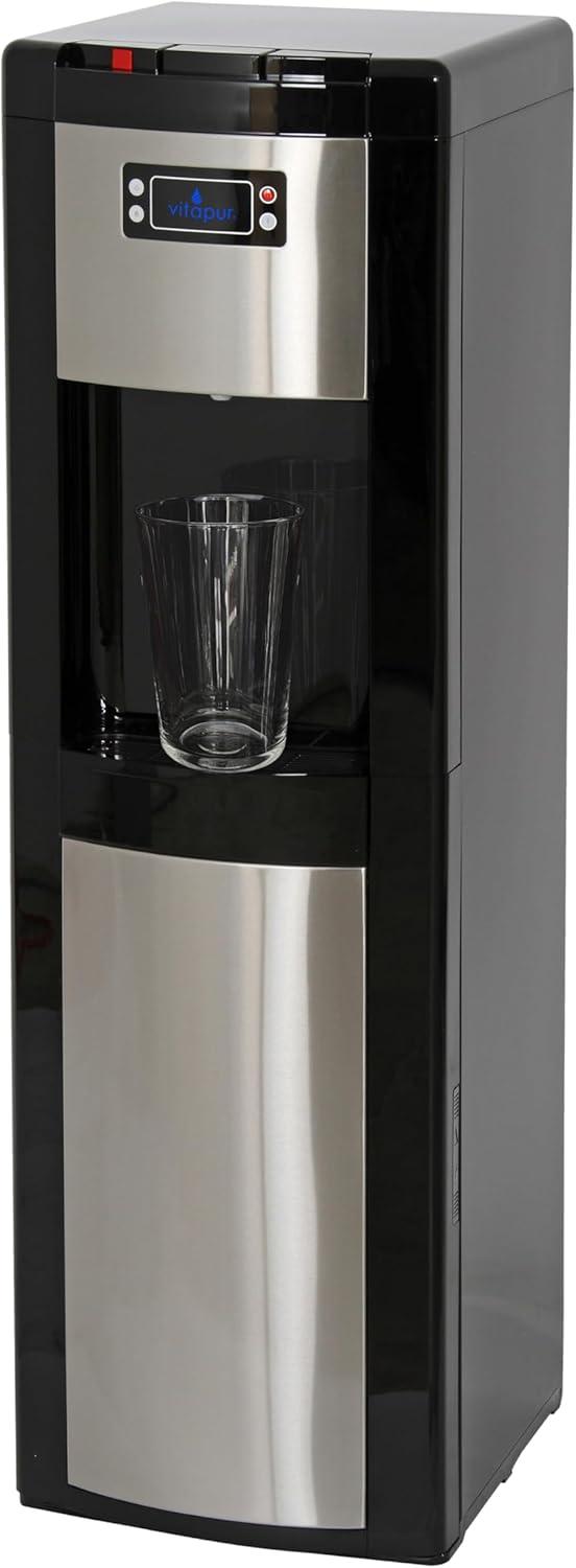 Black and Stainless Steel Bottom Load Water Dispenser