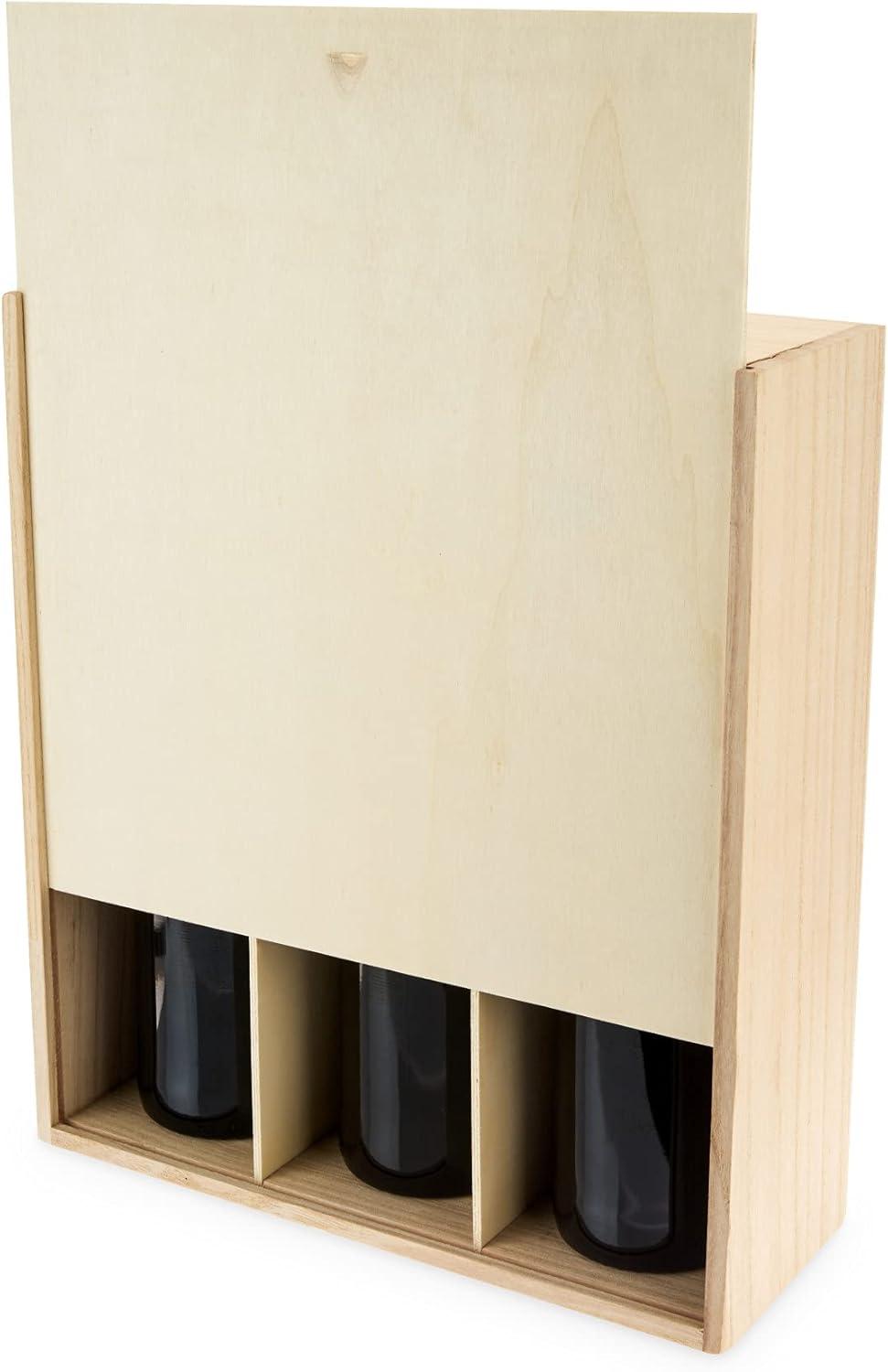 Twine 3-Bottle Wood Wine Box
